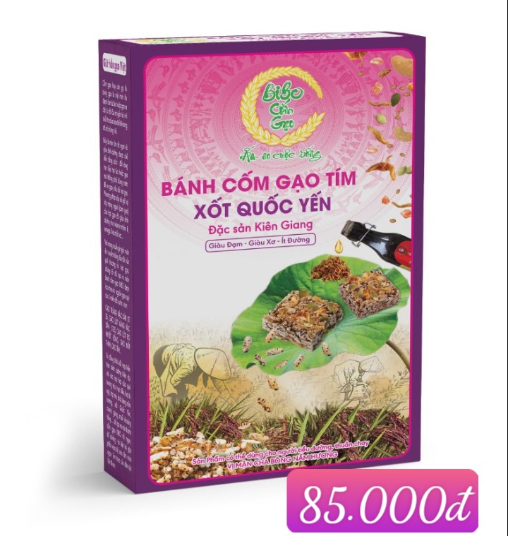 Bánh cốm gạo tím - xốt quốc yến